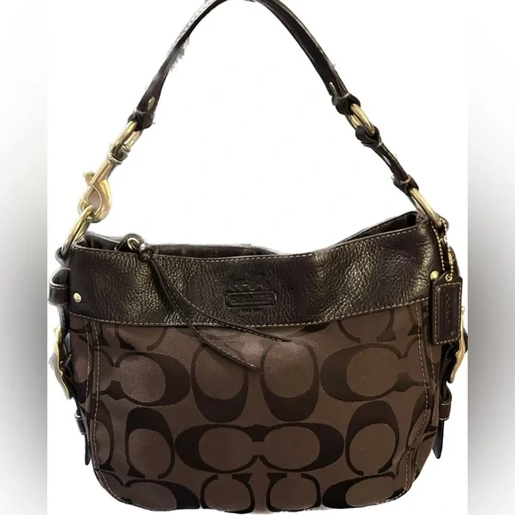Coach Brown and Black Signature Bag - Picture 1 of 12